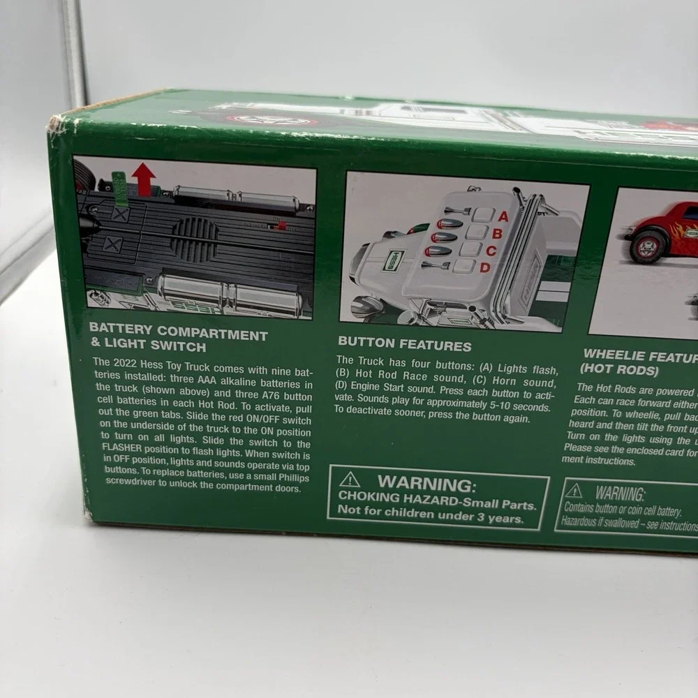 Hess Truck 2022 Flatbed Truck and Hot Rods W/ Led Lights & Sounds